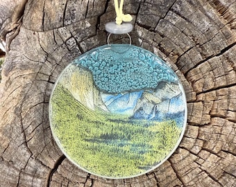 Yosemite Christmas Tree Ornament - Art Glass Light Catcher National Park Holiday Decoration -Travel Gift Collector's Ornament