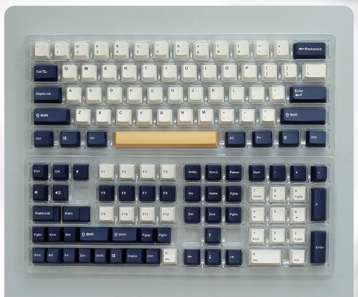 Dark blue & Yellow keycap set OEM keycap Cherry keycap Etsy