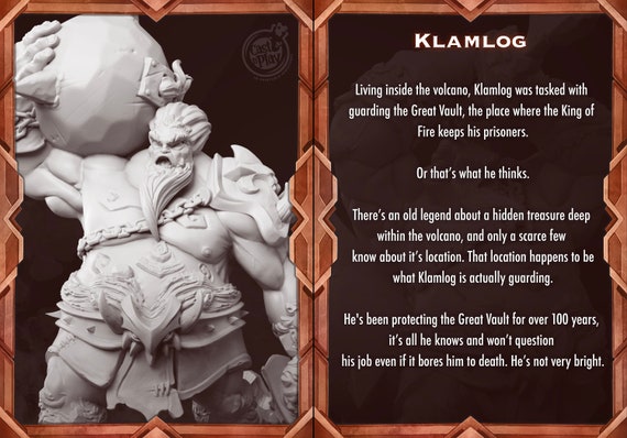 Klamlog Dungeons & Dragons Tabletop Pathfinder Cast n Play Printed Miniature