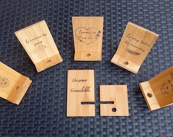 Support de téléphone personnalisé. Prénom ,Supports et stations d'accueil, Mariage, fête des mères, fête des pères, cadeau, anniversaire,