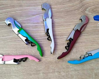 Tire-bouchon personnalisé avec prénom – Limonadier 3 en 1 – 6 couleurs au choix : Rose, Blanc, Bordeaux, Bleu, Vert, Noir – Cadeau mariage
