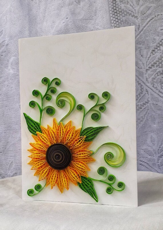 Quilling Sunflower Greeting Card Etsy