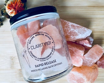 RELAXING BATH CRYSTALS|Pink & White Himalayan Salt Crystals|Essential Oils|Bath or Shower Crystal