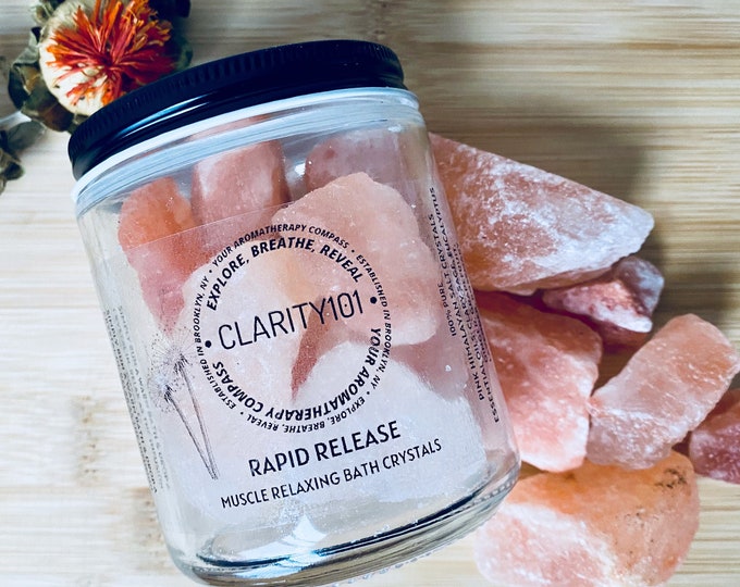Featured listing image: RELAXING BATH CRYSTALS|Pink & White Himalayan Salt Crystals|Essential Oils|Bath or Shower Crystal