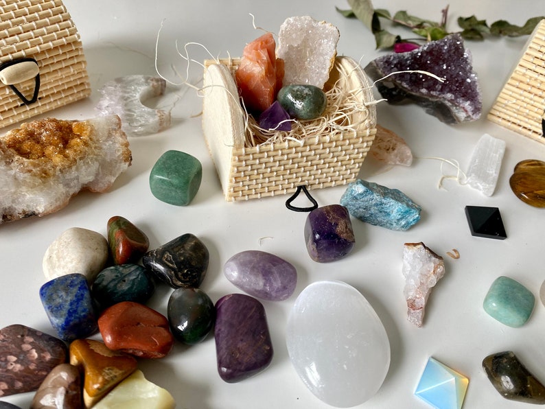 Mini Healing Mystery Crystal Bamboo Chest image 1