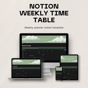 Notion Weekly Time Table Planner | Student Schedule, Time Blocking (Digital Download)