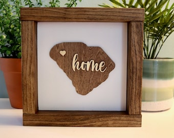 South Carolina Sign, Laser Cut Wood Sign, South Carolina Gift, Greenville, South Carolina Home, SC Housewarming, Palmetto State Pride