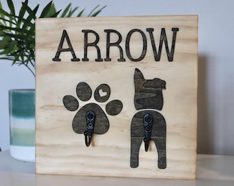 Dog Butt Leash Holder, Dog Silhouette Key Holder, Leash Holder Personalized, Custom Pet Leash Holder, Dog Leash Hook, New Puppy Gift