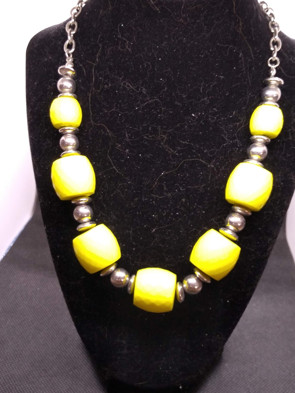 Yellow Beaded Necklace Etsy