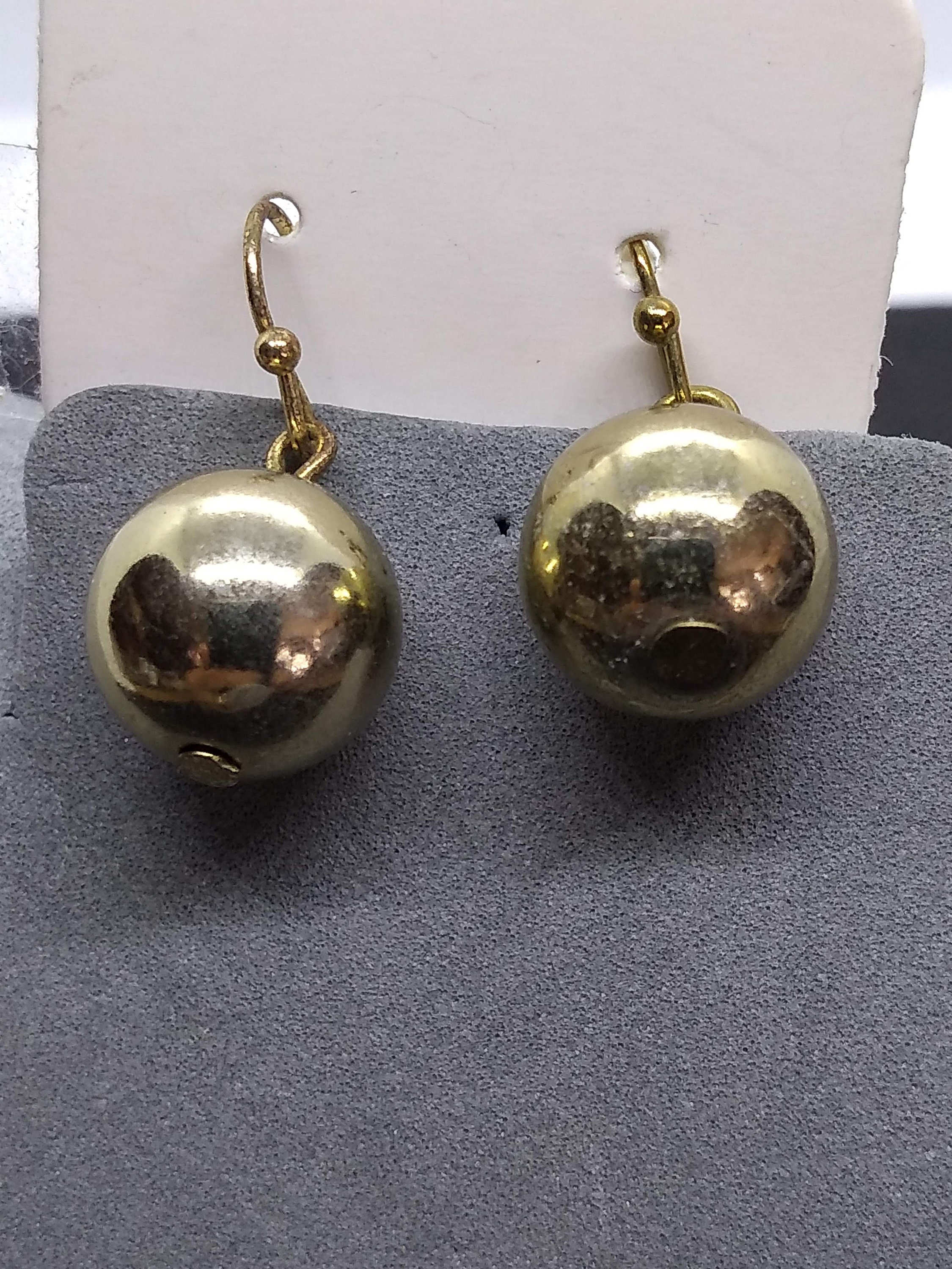 Gold Ball Earrings | Etsy