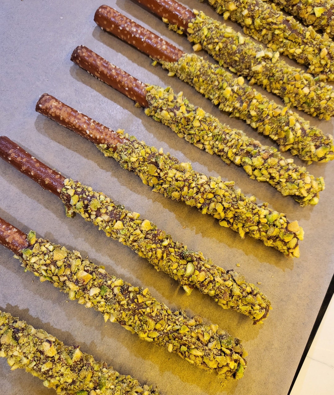 Chocolate Covered Pretzel Rods With Nuts half Dozen Etsy