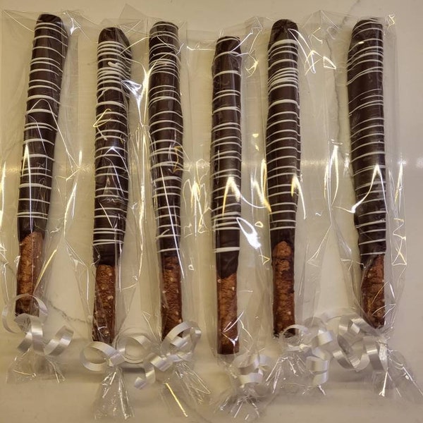 Chocolate Covered Pretzel Rods Etsy