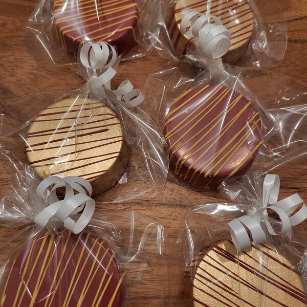 Gryffindor Chocolate Covered Oreos (Half Dozen), Scarlet Red, Yellow, & Gold Chocolate Covered Oreos, Harry Potter Themed Parties