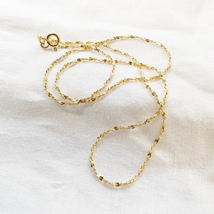 Dainty necklace without pendant - gold filigree chain 24k gold plated everyday chain engagement gift necklace gold link chain