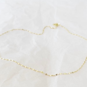 Very delicate necklace without pendant, golden filigree chain gold, layering chain