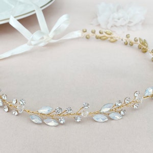 Braut Haarranke, Haarrebe, filigraner Haardraht mit Strass, Glitzer, gold, Brautschmuck für deine Hochzeit, Brautjungfer, Brauthaarschmuck Bild 8