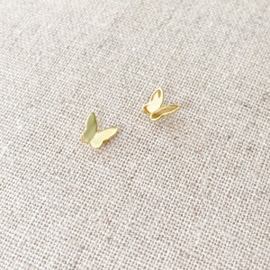 Tiny butterfly stud earrings real silver, tiny earrings, gold stud earrings, small stud earrings, gold plated earrings, butterfly earrings
