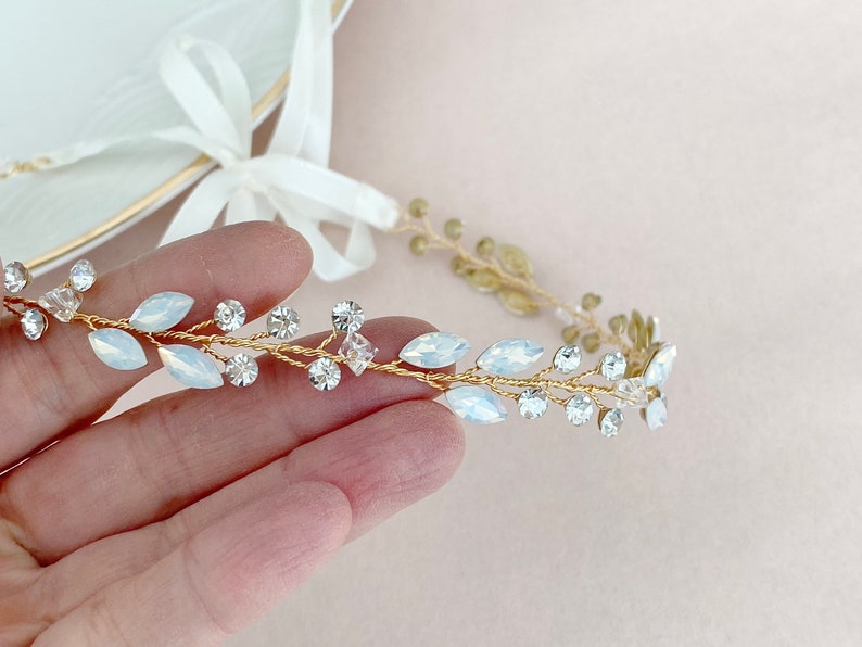 Bridal hair vine, hair vine, filigree hair wire with rhinestones, glitter, gold, bridal jewelry for your wedding, bridesmaid, bridal hair jewelry image 3