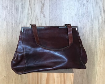 Evening bag hanger bag brand Tippy robust leather brown 1960s vintage