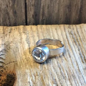 Ring Bengt Hallberg BEH Sweden rock crystal silver 925 1970s Modernist
