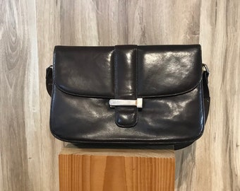 Abendtasche Umhängetasche Leder braun 70er Jahre Vintage