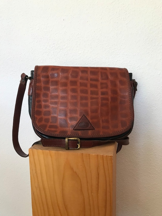Schoudertas Saddle Bag merk La Moda gemaakt van vintage bruin leer - Etsy  Nederland