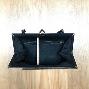 Tote bag evening bag robust black leather brand Rieke Modell from the 60s image 4
