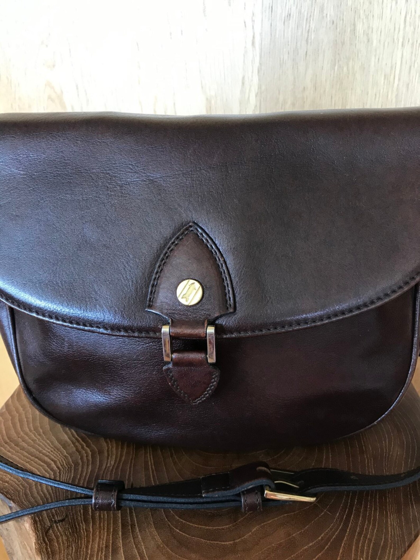 Goldpfeil Shoulder Bag Made of Dark Brown Leather - Etsy