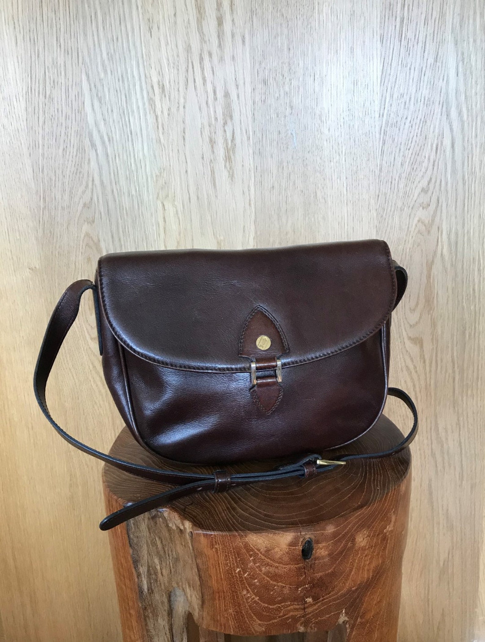 Goldpfeil Shoulder Bag Made of Dark Brown Leather - Etsy