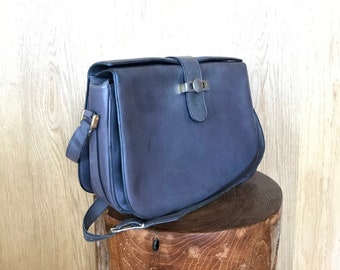 Sac bandoulière sac de soirée en cuir souple gris marque ALDANA Italie années 60