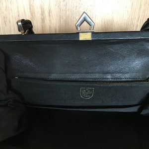 Tote bag evening bag robust black leather brand Rieke Modell from the 60s image 5