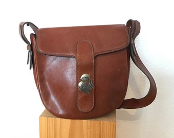 Shoulder bag Saddle Bag made of vintage brown leather