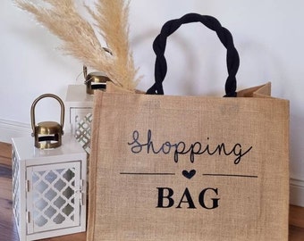 Juteshopper Shopping Bag | Shopping Bag | Geschenkidee Beste Freundin | Shopper | Geschenk zu Muttertag | Jutetasche | Ostergeschenk