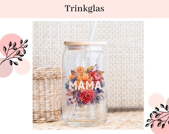 Trinkglas | Trinkglas mit Deckel | Coffee to go Becher | Libbey Glas | Glas Can | Glas mit Bambusdeckel und Strohhalm | Iced Coffee Becher