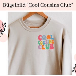 Cool Cousins Club iron-on transfer | Iron-on motif | Iron-on applique | Iron-on patch | Cool Cousins Club | Statement Shirt DIY | Iron-on transfer | Cousins