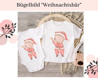 Bügelbilder für Kinder | Bügelmotiv für Kinder | Bügelmotiv | Aufbügelbild | Bügelbild Weihnachten | Bügelbild Bär | Weihnachten