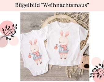 Bügelbilder für Kinder | Bügelmotiv für Kinder | Bügelmotiv | Aufbügelbild | Bügelbild Weihnachten | Bügelbild Maus | Weihnachten