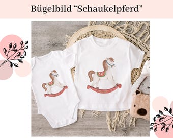 Bügelbilder für Kinder | Bügelmotiv für Kinder | Bügelmotiv | Aufbügelbild | Bügelbild Weihnachten | Bügelbild Schaukelpferd | Weihnachten