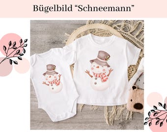 Bügelbilder für Kinder | Bügelmotiv für Kinder | Bügelmotiv | Bügelapplikation | Aufbügelbild | Baby Bügelbild | Bügelbild Schneemann