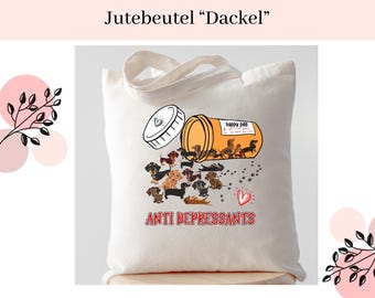 Jutebeutel mit Dackel Aufdruck – Stylischer Einkaufsbeutel für Dackel-Liebhaber | Dackel | Dachshund | Geschenk für Hundefreunde