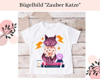 Bügelbilder für Kinder | Bügelmotiv für Kinder | Bügelmotiv | Bügelapplikation | Aufbügelbild | Bügelbild Katze | Zauberer | Fasching