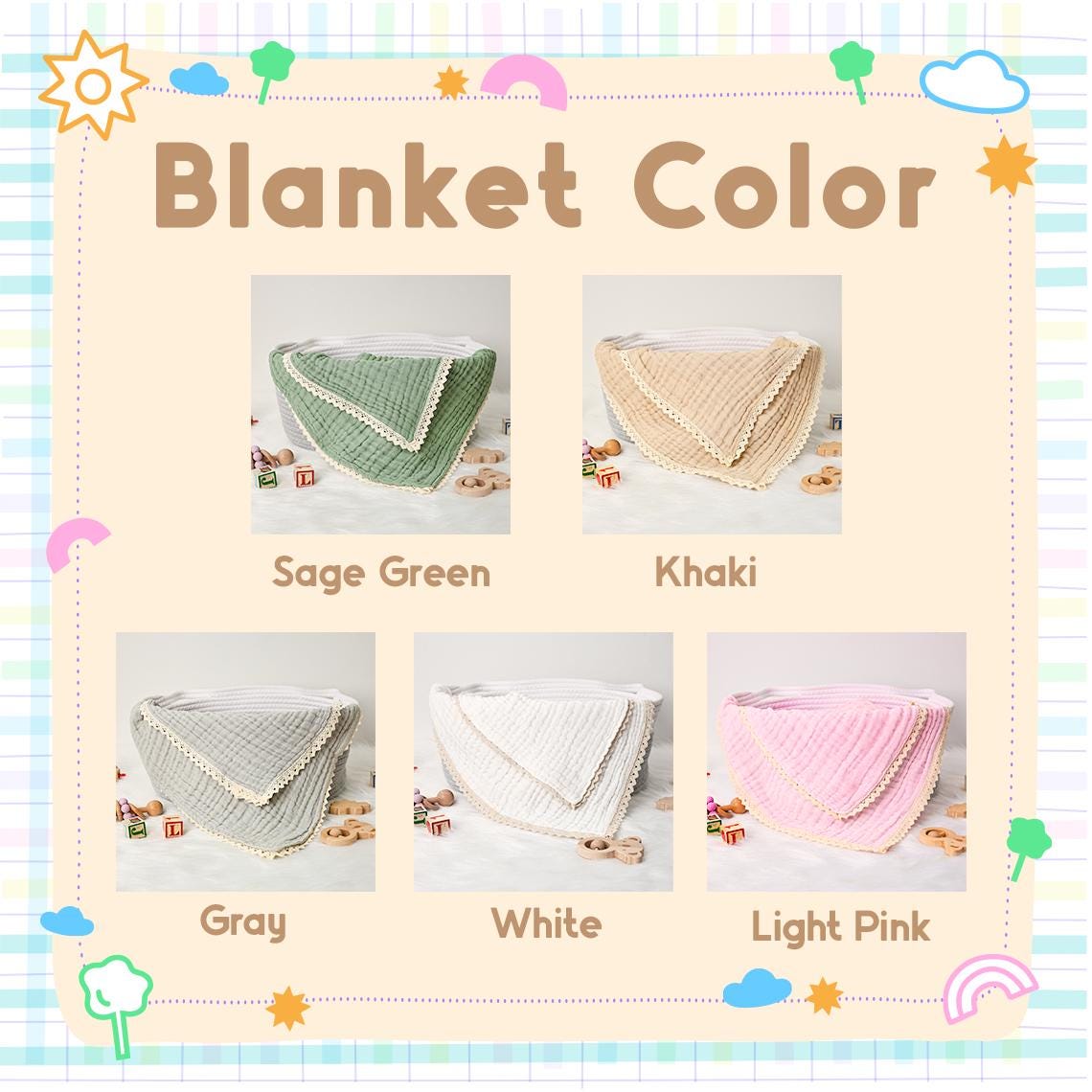 Personalized Baby Blanket for Baby Shower Gift, Organic Muslin Blanket, Embroidered Blanket with Name Newborn Gift, Baby Swaddle Blanket