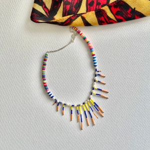 Pearl Beaded Necklace: Colorful Mexican Huichol Style, Sterling Silver Clasp