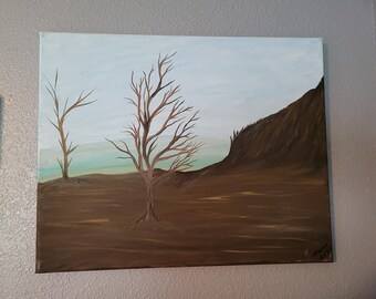 Leafless Trees by the Mountain