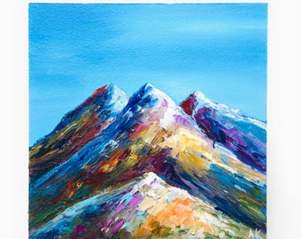 Grand Teton National Park Painting: Impasto Mountain Landscape Oil Painting