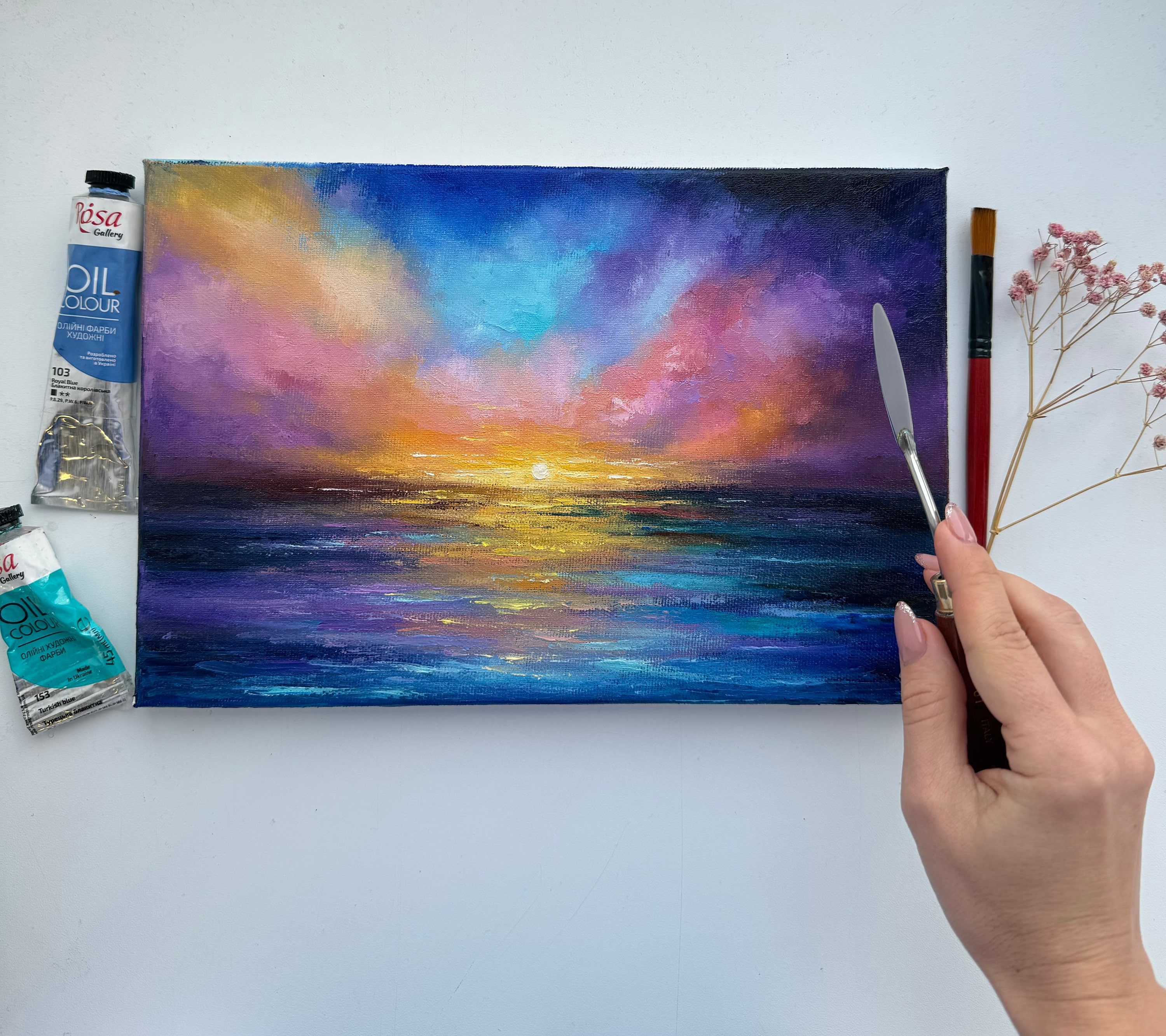 夕焼け 油彩画 753933750063d2b9f605dcf93df9a1