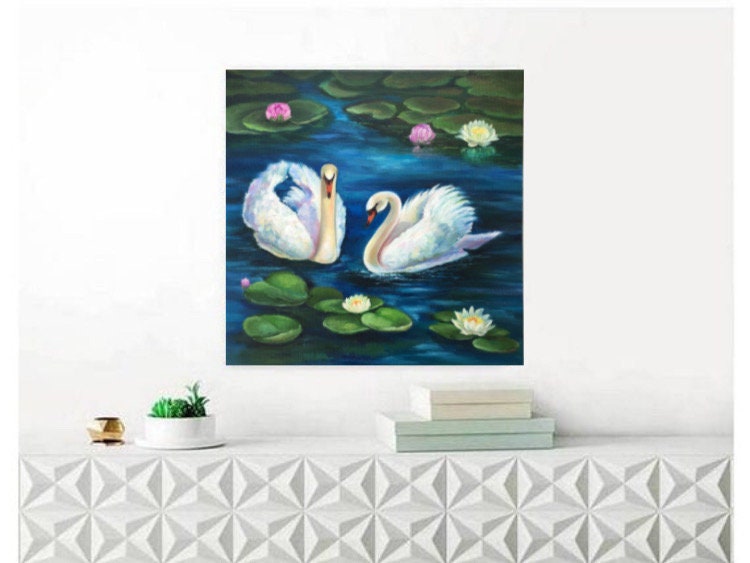 油彩画 白鳥のいる湖 2drk14.jpg