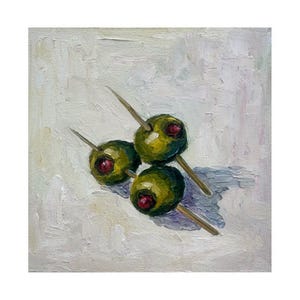 Olives Painting Kitchen Still Life Original Art Olives Impasto painting Olives Wall Art Olives Semi Abstract Artwork Kitchen Still Life Art