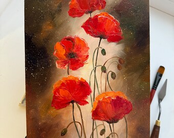 赤い糸と花　油絵　F8（455×380mm） il_340x270.5753396801_uupz.jpg