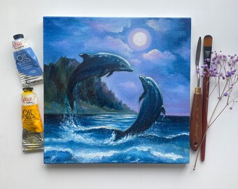 油絵:イルカ Amazon.co.jp: イルカ 数字油絵 数字キット塗り絵 手塗り DIY